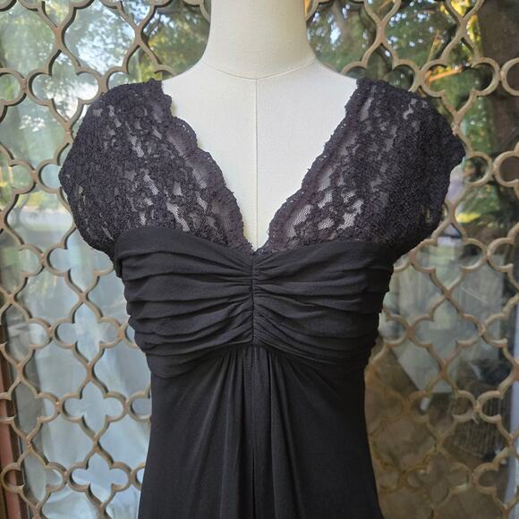 Donna Ricco Vtg Y2K Whimsigoth Fairy Grunge Sheer Silk Lace Babydoll Dress 10P - Picture 2 of 12